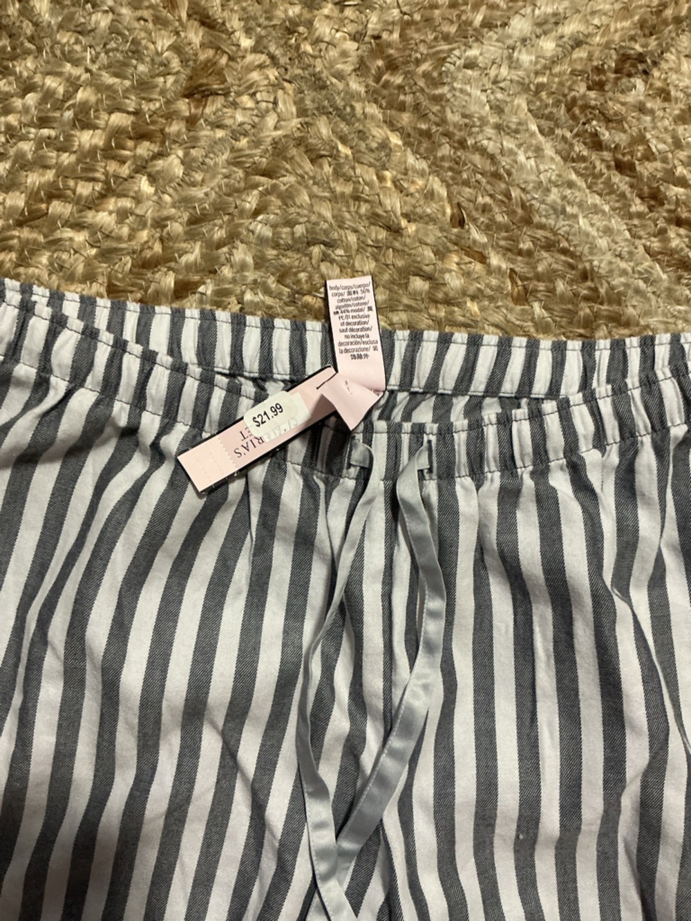 Victoria's Secret Gray and White Striped Sleep Shorts